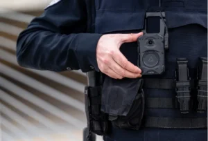 Photo of Body Camera 4 from Axon technologies on officer body.