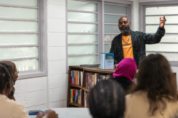 Freedom Reads Founder & CEO Reginald Dwayne Betts spoke at a Freedom Library opening in Edna Mahan Correctional Facility.(Photo: New Jersey Department of Corrections)