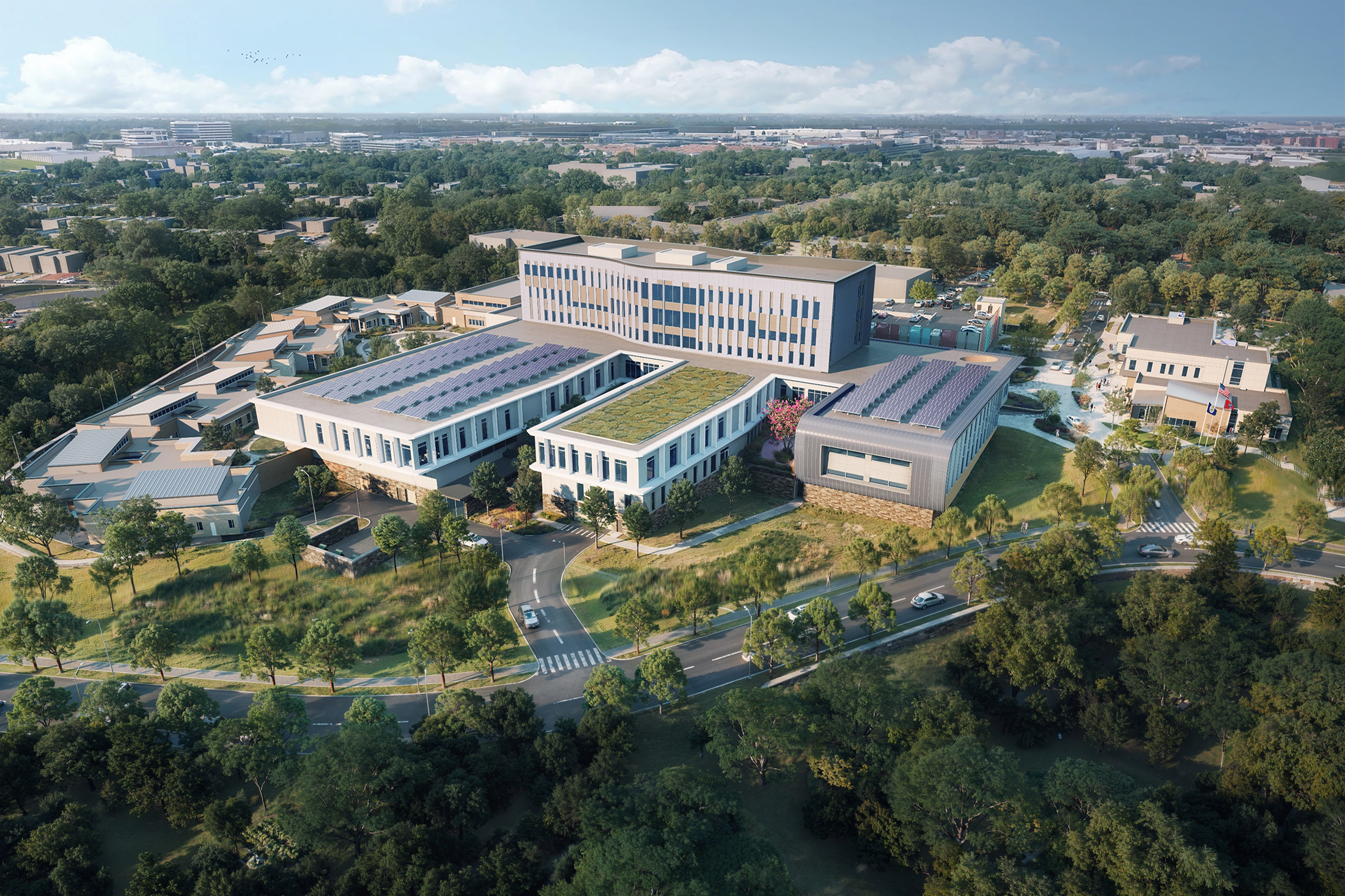 Aerial rendering of the Nashville Youth Center for Empowerment