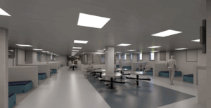 rendering of the men's detox unit at the Montgomery County, Ohio Jail