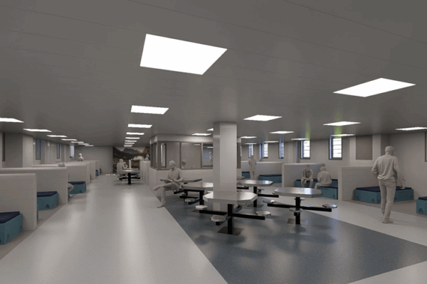 rendering of the men's detox unit at the Montgomery County, Ohio Jail