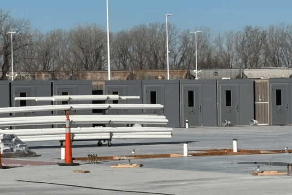 materials at the construction site of new Kansas City temporary jail