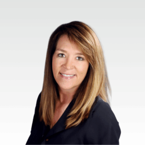 headshot photo of Diane Bruining with grey background