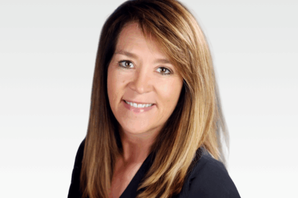 headshot photo of Diane Bruining with grey background
