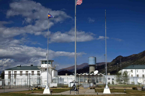 exterior view of Buena Vista Correctional Complex in Colorado with mountains in background