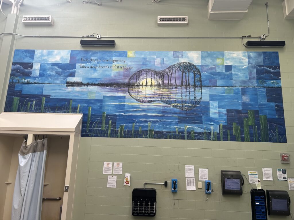mural painted on interior jail wall
