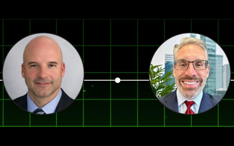 headshot photos of Alan Birnbrauer and Ed Pedersen with technical grid background