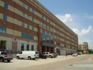exterior view of 1200 Baker Street jail in Houston