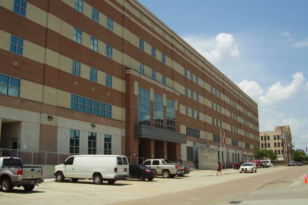 exterior view of 1200 Baker Street jail in Houston