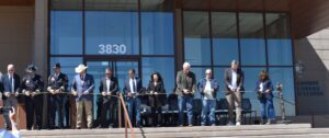 project representatives cutting the ribbon to the new Pueblo County Detention Center