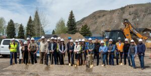 officials at the Teton County Justice Center groundbreaking ceremony