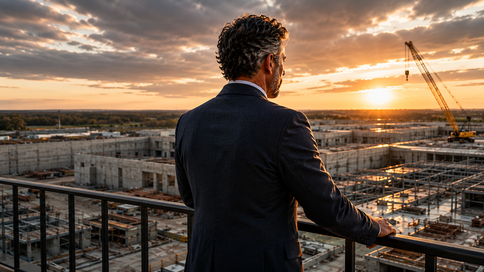 business owner looking over a construction site
