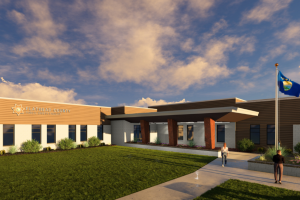 exterior rendering of new Flathead County Public Safety Facility