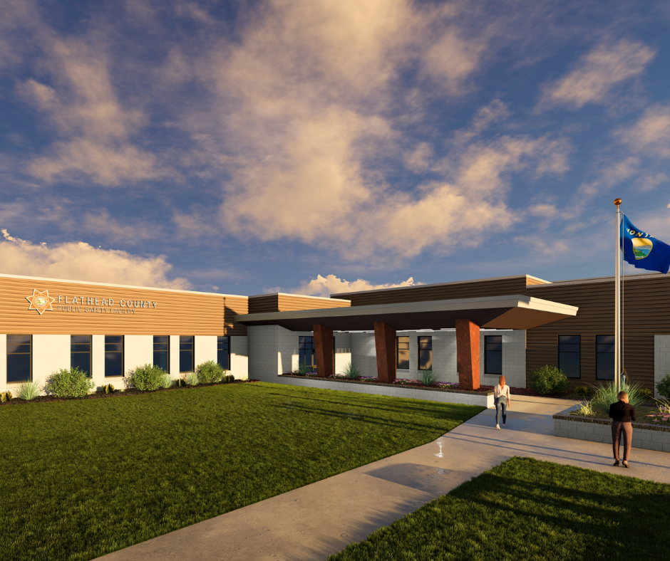 exterior rendering of new Flathead County Public Safety Facility