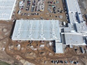 aerial view of Westville State Prison construction site
