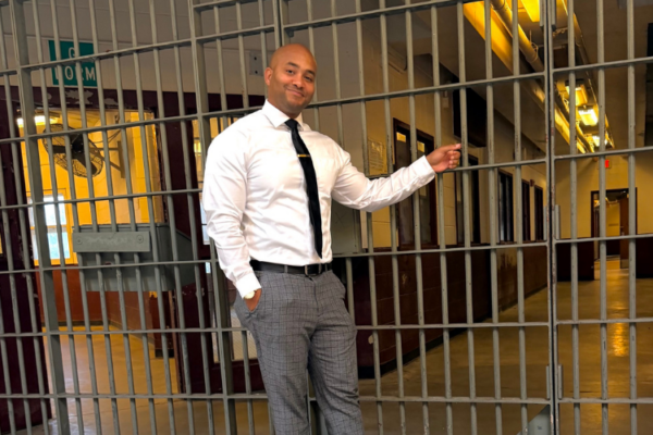 Kerwin Pittman standing inside Wayne Correctional Center