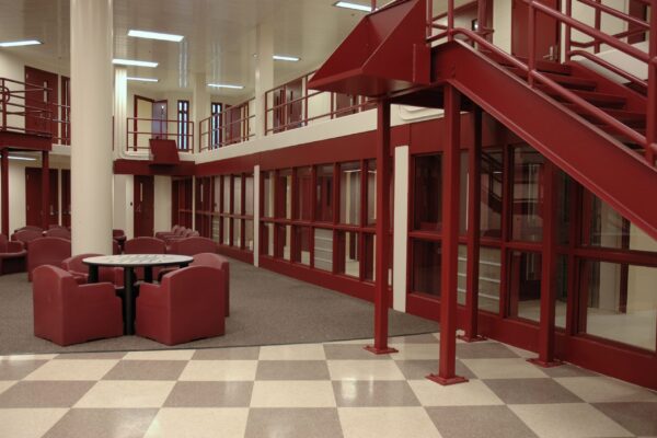 jail area with security glazing
