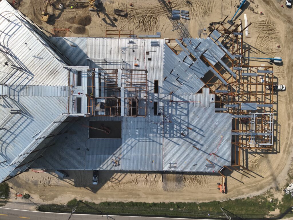 aerial view of a correctional construction project