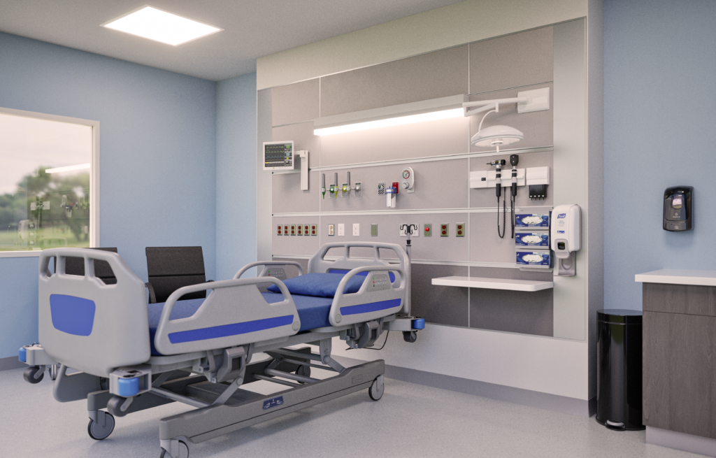 modular healthcare facility headwall