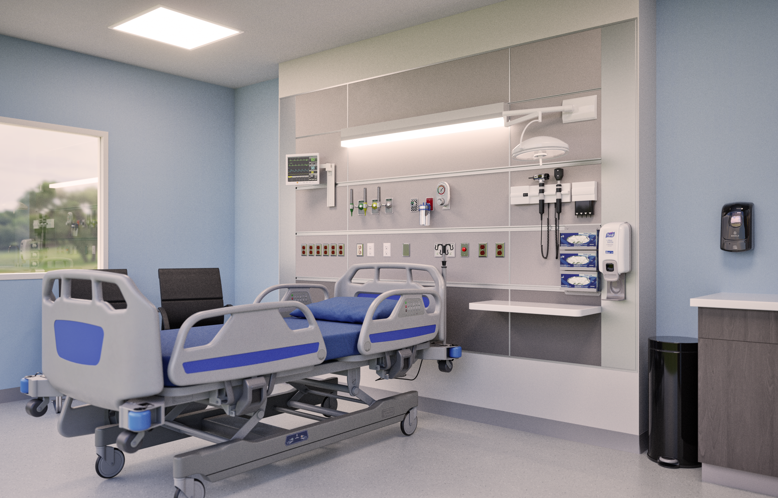 modular healthcare facility headwall