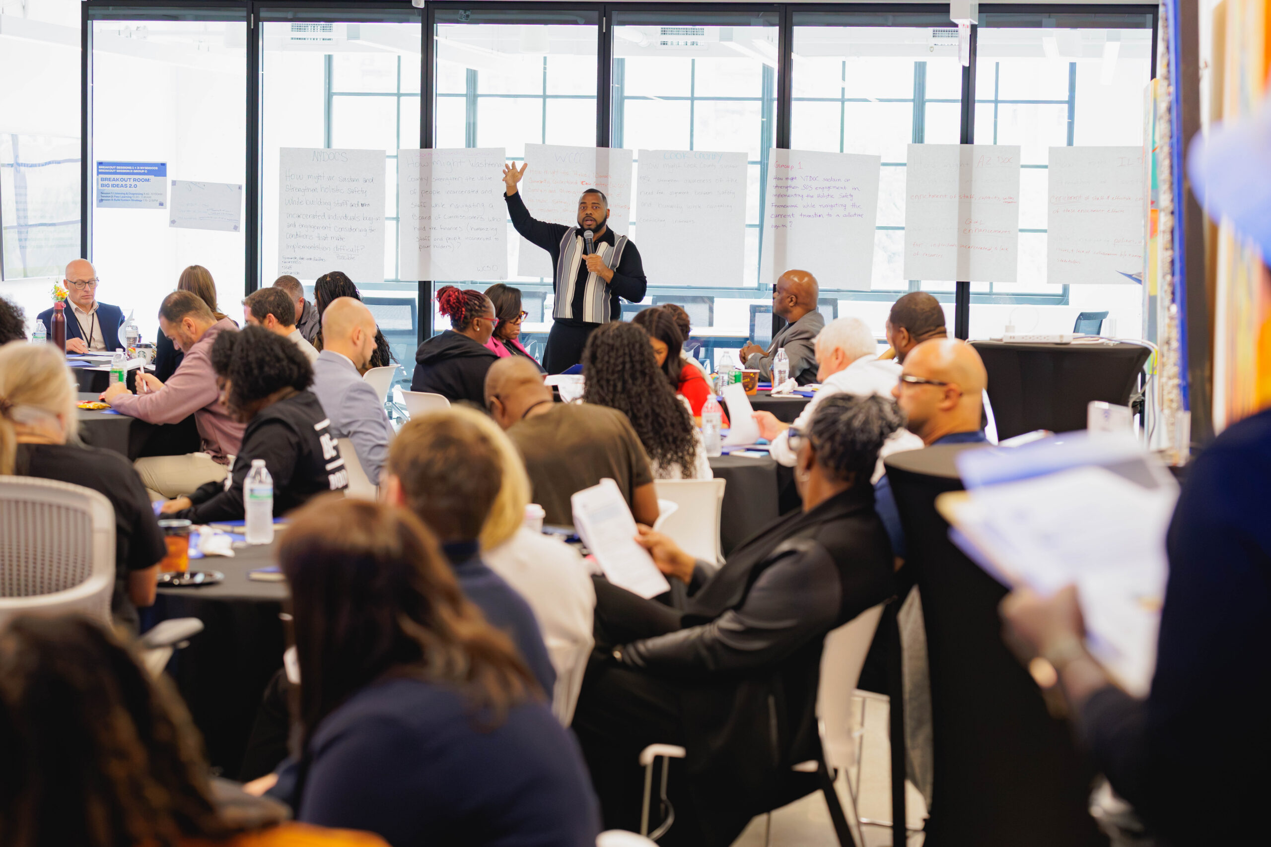 speaker addressing the audience during Chicago Beyond's National Justice Strategy Lab