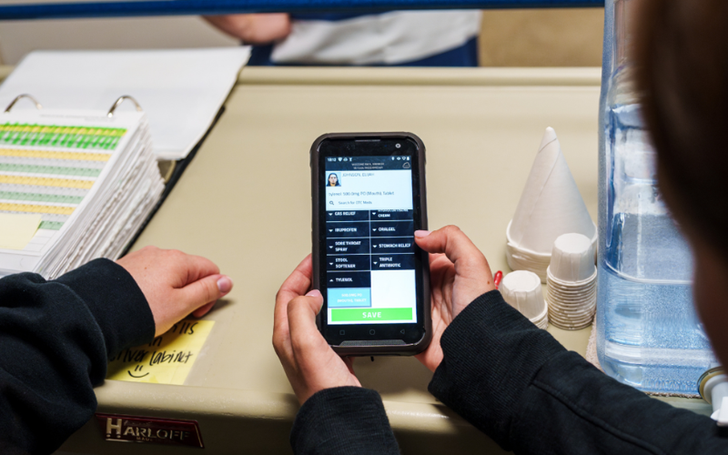 screen on mobile device showing GUARDIAN RFID Medication Manager platform